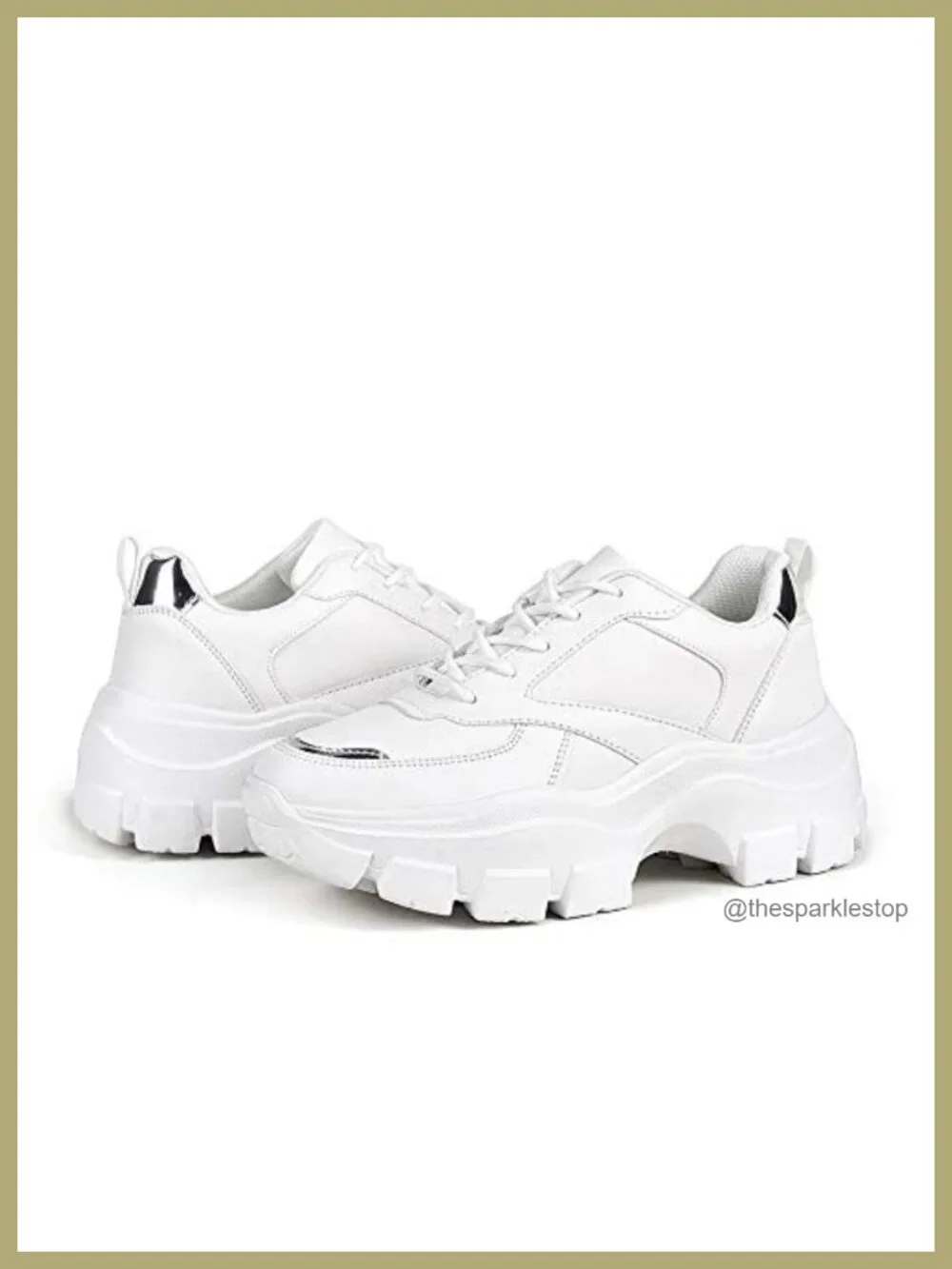 Chunky Platform Dad Sneakers Lace-Up Walking Shoes Lightweight Athletic Low-Top